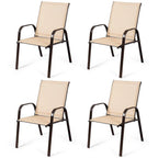Costway Set of 4 Patio Chairs with Armrests for Garden and Deck - View Details - image 20
