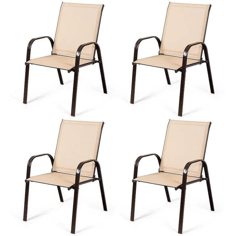 Costway Set of 4 Patio Chairs with Armrests for Garden and Deck - View Details - image 20