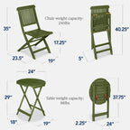 Best Choice Products 3-Piece Acacia Wood Bistro Set, Folding Patio Furniture w/ 2 Chairs, Table - Natural - image 34