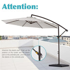 JUSTLET 10ft Heavy Duty Patio Hanging Offset Cantilever Patio Umbrella W/ 4-Piece Base Included Included, Beige - image 29