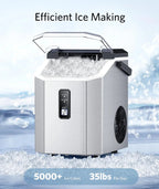 Nugget Ice Makers Countertop, Pebble Ice Makers with Soft Chewable Ice, Ready in 6 Mins, 35lbs/24H, One-Click Operation, Self Cleaning, Portable Ice Maker Machine for Home/Kitchen/RV/Camping - image 3
