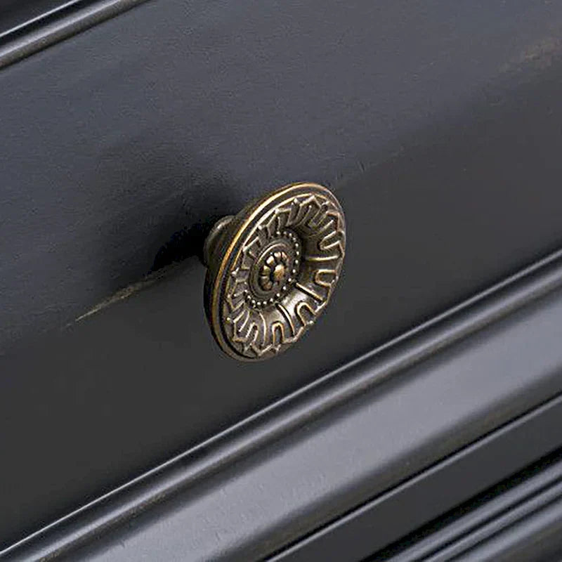 Roundhill Furniture Renova Vintage Black Wooden Bedroom Collection - image 26