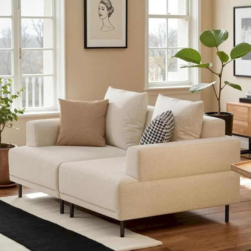 Contemporary Deep Seat Sofa with Cushions, Elevated Legs, Cozy Living Room Seating, Ideal for Apartments - image 12