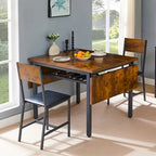 Contemporary Industrial 63.2" Extendable Dining Table with Drop Leaf, Accommodates 6 - image 15