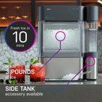 Countertop Nugget Ice Maker with Side Tank / Ice Machine with WiFi Connectivity / Smart Home Kitchen Essentials / Stainless Steel - image 7