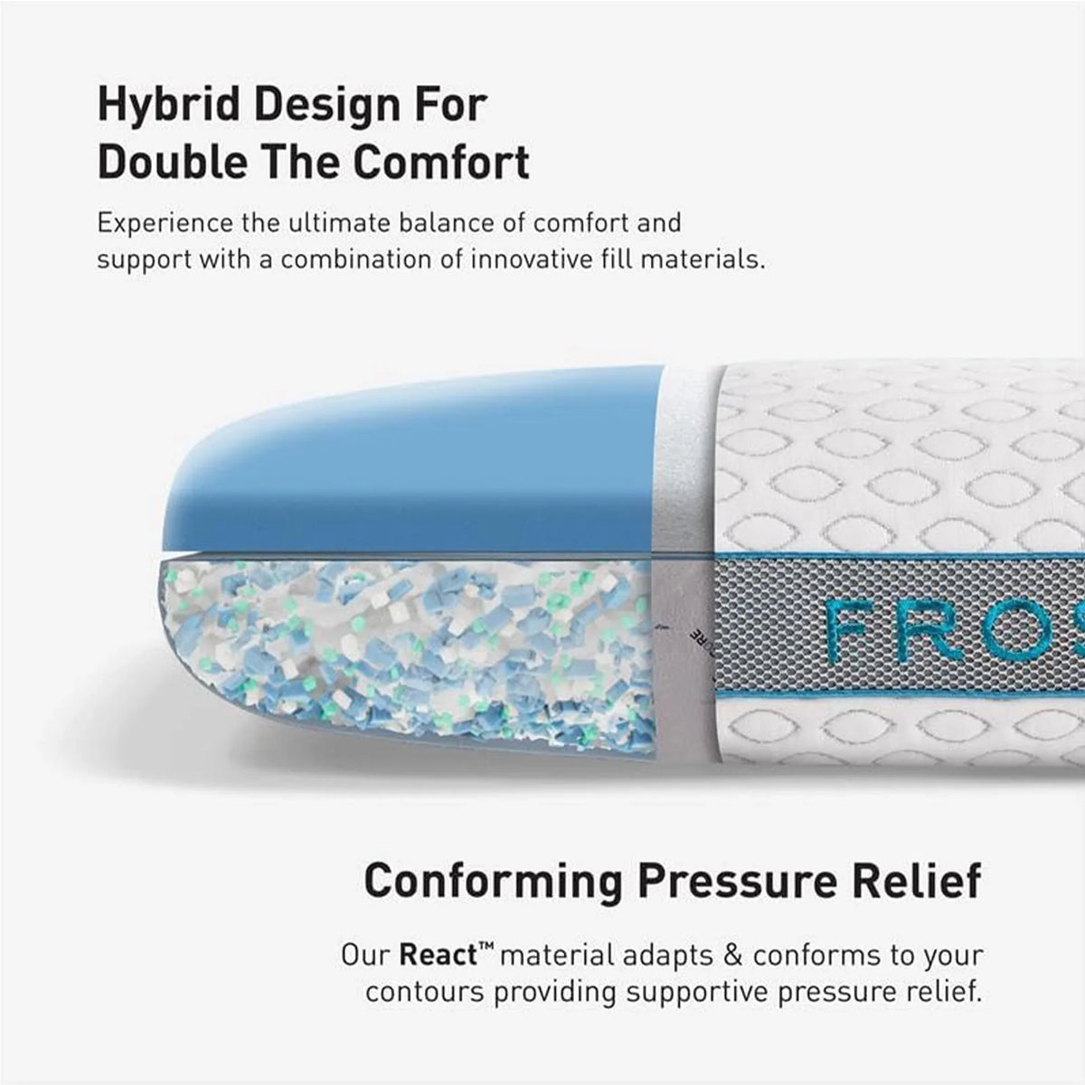 Bedgear Frost Performance Pillow - Size 3.0 - Cooling Bed Pillow for Hot Sleepers - Medium Firmness Pillow for All Sleep Positions, Hypoallergenic - image 6