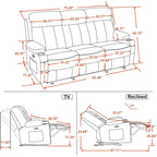 MCombo Faux Leather Electric Reclining Sofa with Heat and Massage - Models 6095/6075/6077 - image 32