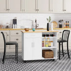 Futzca Kitchen Island Cart with Storage Cabinet and Drawers - Not Applicable - image 3