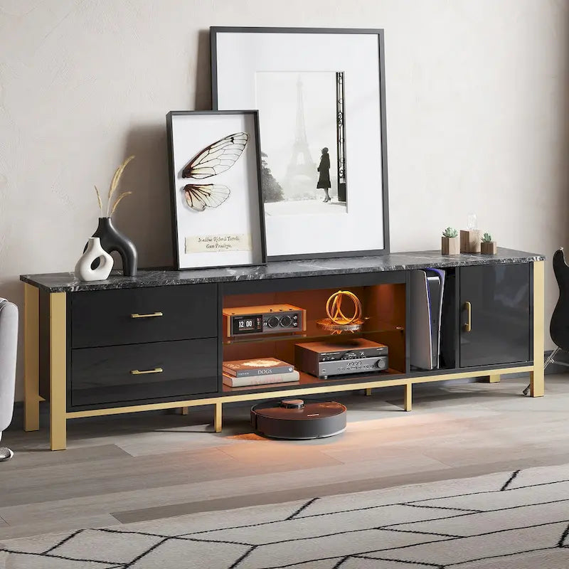Contemporary 80-Inch TV Stand for 75/80/85 Inch TVs with 2 Drawers - image 12