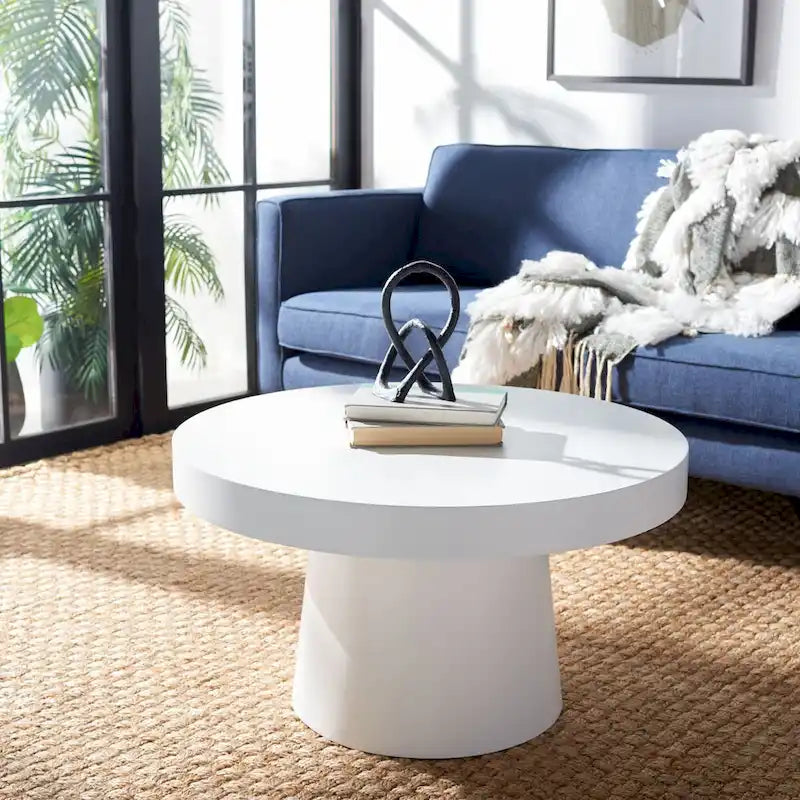 SAFAVIEH Berenice Round Coffee Table - Paper Mache - Dimensions: 31.6" W x 31.6" L x 17.8" H - image 1