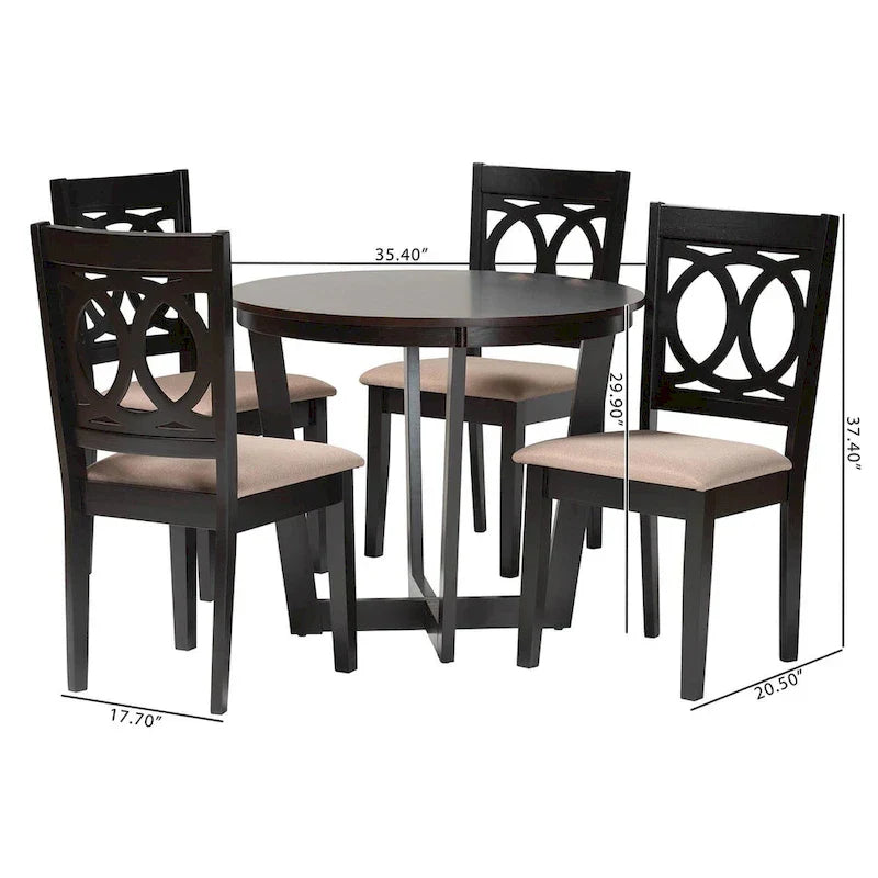 Kara Contemporary 5-Piece Wooden Dining Set - image 13