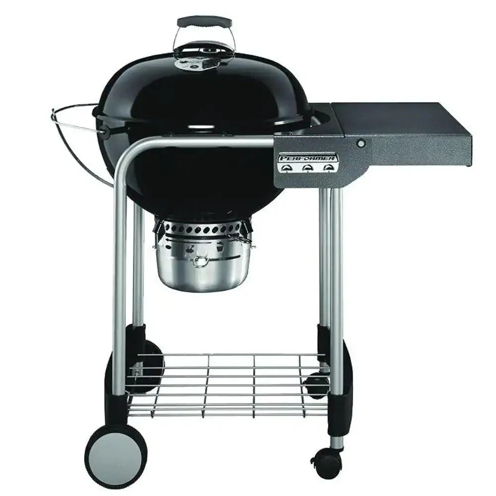 22 in. Performer Charcoal Grill in Black with Built-In Thermometer and Storage Rack - image 1