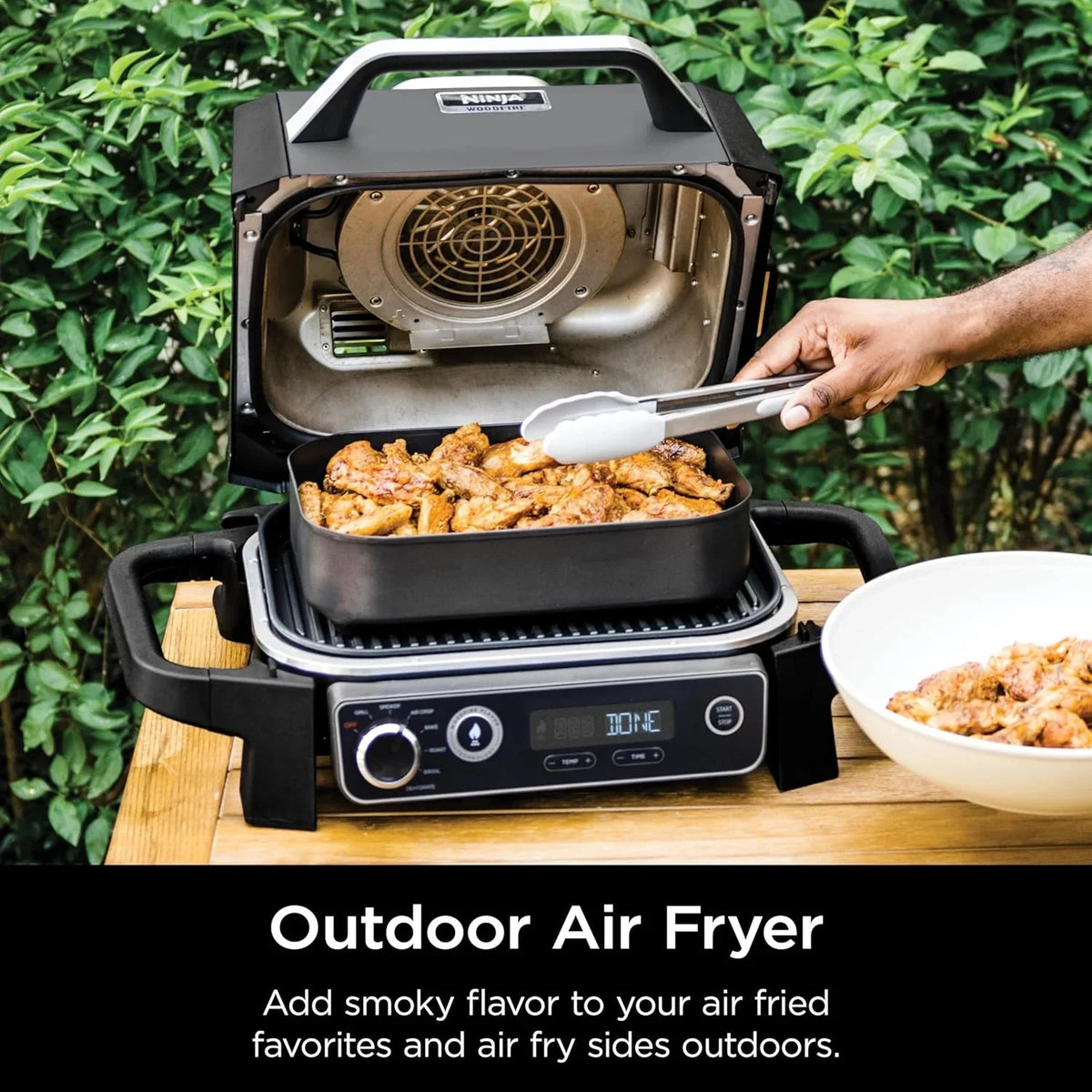 7-in-1 Grill & Smoker with Thermometer, Air Fryer, BBQ, Bake, Roast, Broil - Portable Electric Outdoor Grill, Grey - image 38