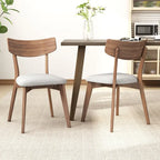 Pair of Light Beige Wooden Dining Chairs - Versatile Side Chairs for Office or Home - image 1
