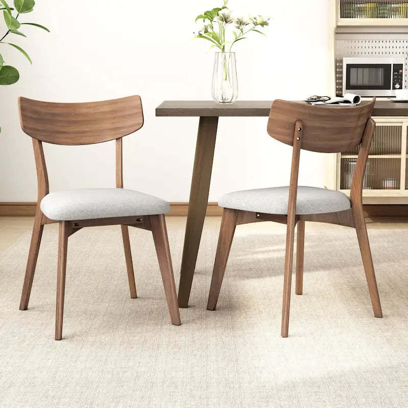 Pair of Light Beige Wooden Dining Chairs - Versatile Side Chairs for Office or Home - image 1