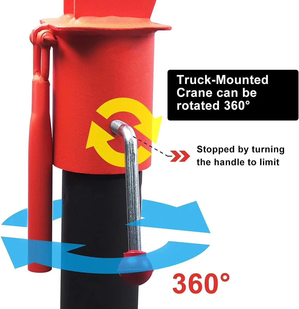 Pismire Winch Versatile 0.5T Folding Truck-Mounted Bed Crane Hoist Lift Pickup with Electric Winch 3500 lb 12V, Painted Steel 1100 lb Pickup 360 Swivel Base - image 7