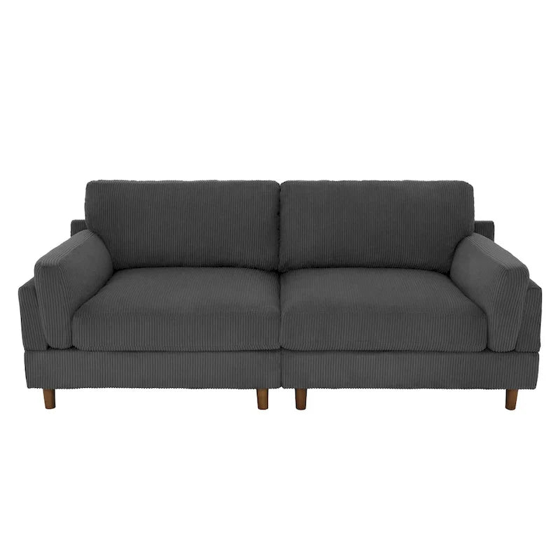 90-Inch Oversized Corduroy Sofa for Living Room with Reversible Cushions - image 20
