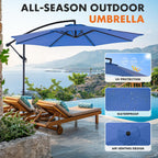 9.8FT Offset Patio Umbrella Hanging Cantilever Umbrella Outdoor Sun Shade with Easy Tilt Adjustment, 8 Ribs, UV Protection for Backyard, Lawn, Garden and Pool, Blue - image 27
