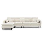 110-Inch L-Shaped 5-Seater Sectional Sofa with Removable Ottoman, Cloud Chenille Fabric, and 5 Cushions - image 11