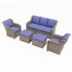 Ainfox 7 Pcs Outdoor Patio Furniture Sofa Set on Sale, Grey Rattan Grey Cushion - image 51
