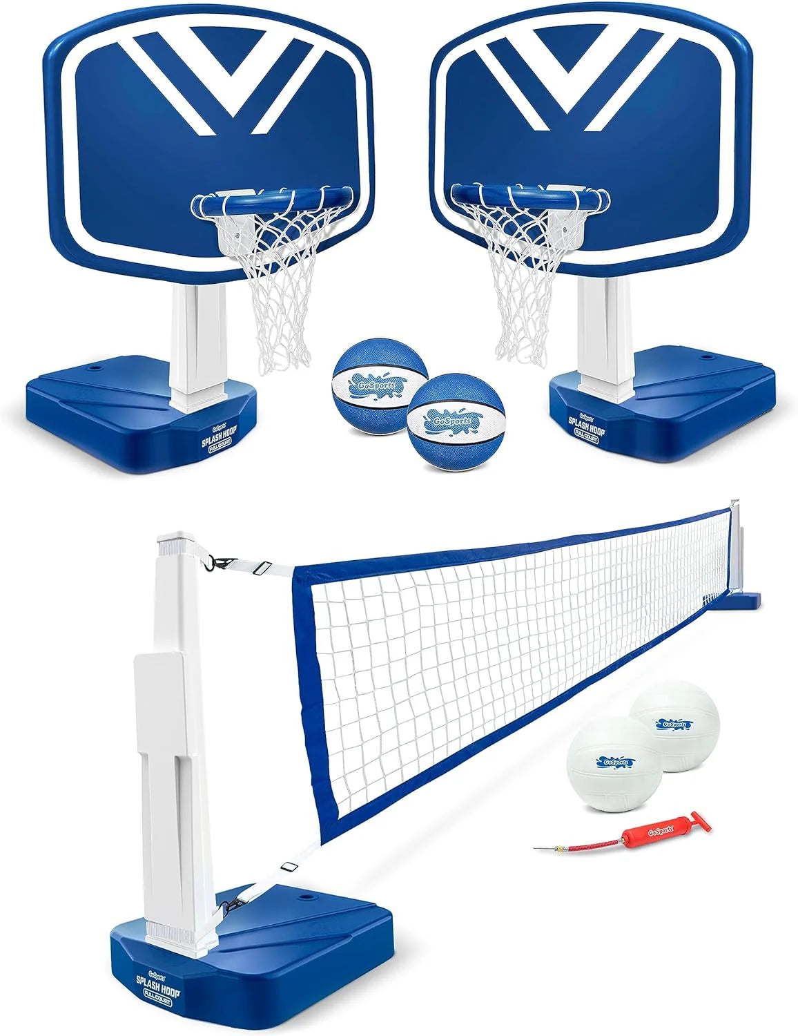 Splash Hoop 2-in-1 Full Court Pool Basketball & Volleyball Game Set - image 1