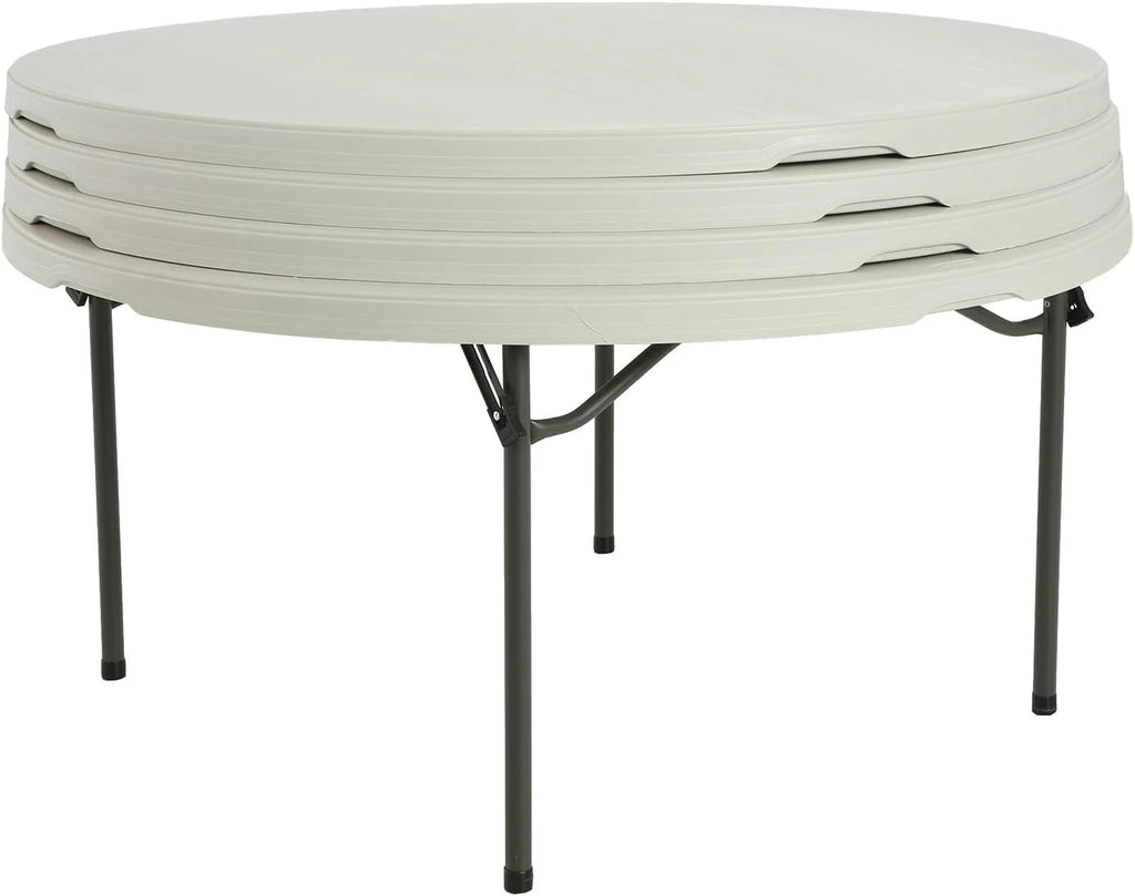 5' Round Folding Table (4 Pack), Commercial Grade, White - image 1