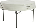 5' Round Folding Table (4 Pack), Commercial Grade, White - image 1
