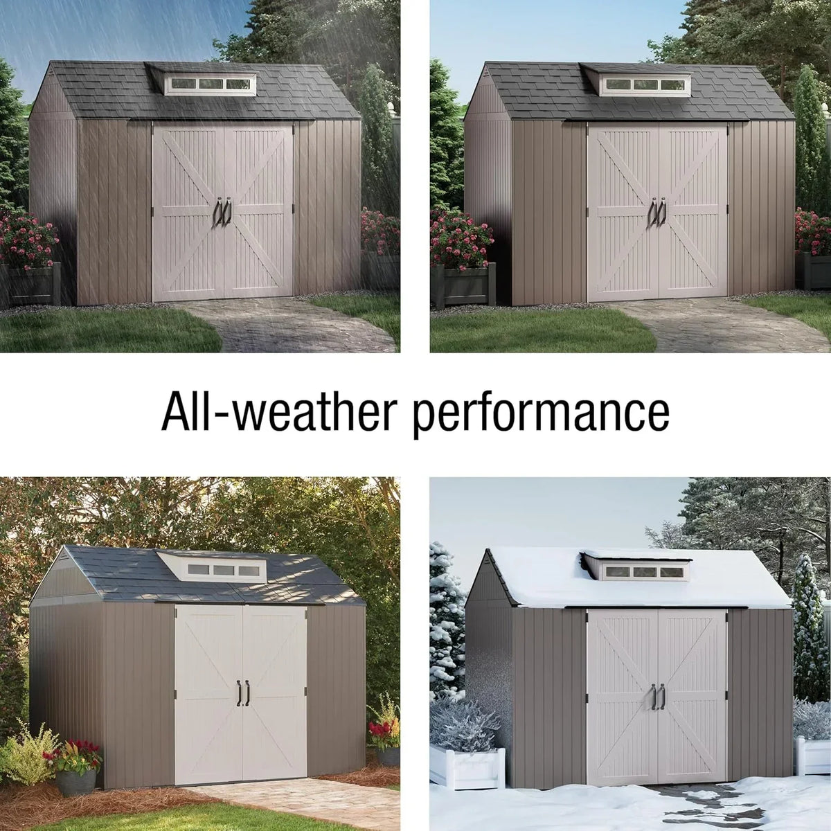 Rubbermaid Resin Outdoor Storage Shed With Floor Weather Resistant Gray Organization for Home - image 12
