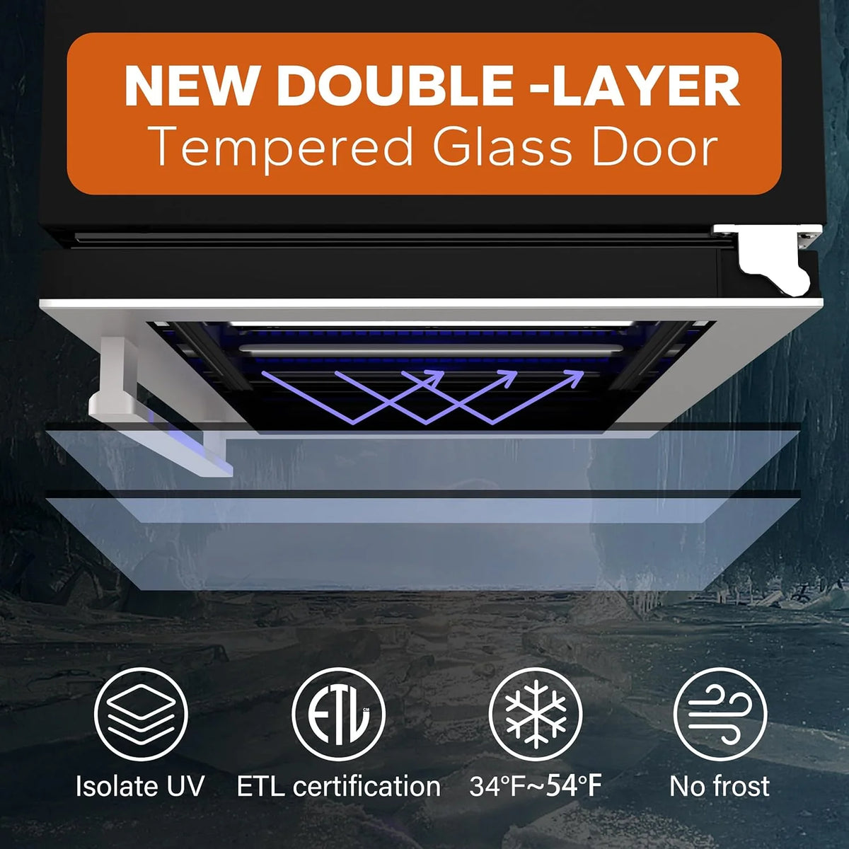 24'' Wine Cooler Refrigerator - 46 Bottle Wine Fridge Dual Zone with Modern Touch Intelligent Digital 40°-65°F Low Noise, Built in or Freestanding Wine Cooler for Home and Kitchen - image 20