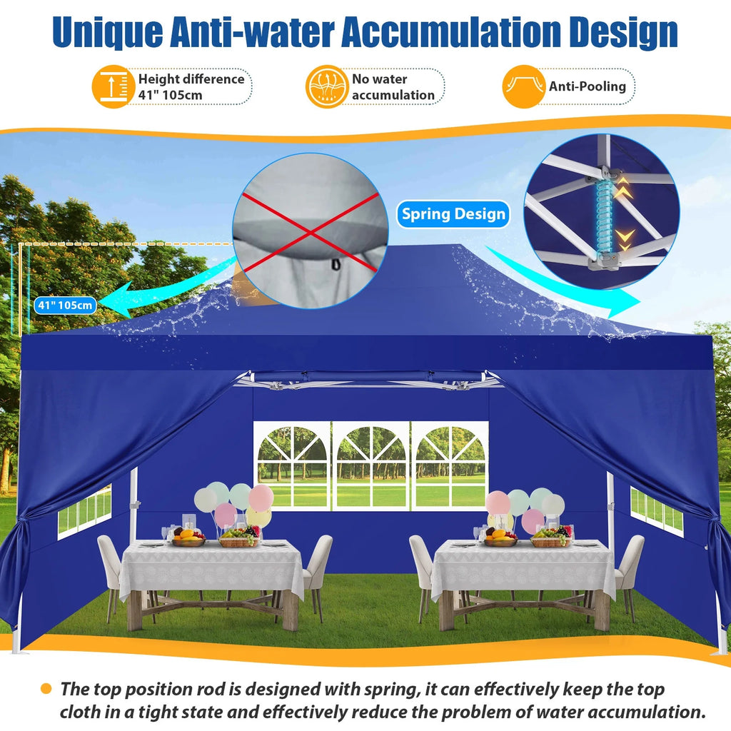 Hoteel 10x15 Heavy Duty Canopy Tent with 4 Sidewalls,Pop up Canopy for Parties Wedding,Commercial Easy up Gazebo with Roller Bag,UV 50+ &,Black - image 18