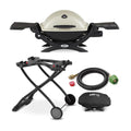 Weber Q1200 Liquid Propane Grill (Titanium) with Portable Cart Bundle - image 1