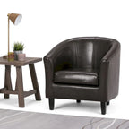 Modern Tub Accent Chair with Upholstered Seat and Wooden Legs - image 1