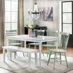 Set of 2 Spindle Back Dining Chairs Solid Rubberwood Farmhouse Style - image 20