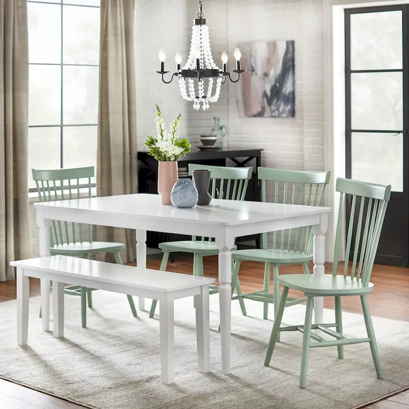 Set of 2 Spindle Back Dining Chairs Solid Rubberwood Farmhouse Style - image 20