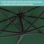 JUSTLET 10ft Heavy Duty Patio Hanging Offset Cantilever Patio Umbrella W/ 4-Piece Base Included Included, Beige - image 70