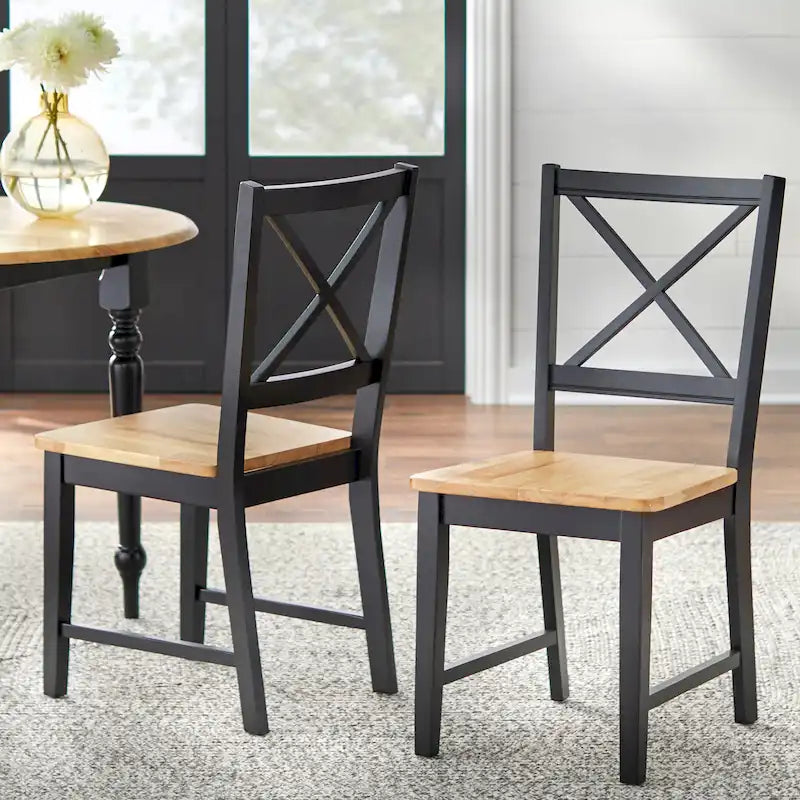 Set of 2 Solid Wood Crossback Dining Chairs by Simple Living - image 8