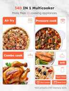 Nuwave Duet Air Fryer and Electric Pressure Cooker Combo with 2 Switchable Lids, 300 FoolProof One Touch Presets, Crisp&Tender Tech, 6QT Heavy duty Stainless Steel Pot, 15 Safety Features : Home & Kitchen - image 2