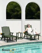 Lounge Chair Outdoor, Chaise Lounge, HDPE 6-Position Outdoor Chaise Lounge, Patio Lounge Chair with Wheels & Cup Holder for Pool Poolside Deck Backyard, Teak - image 31