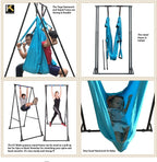 Air Yoga Equipment Set Includes: Blue Aerial Yoga Hammock and The Height-Adjustable Foldable Sturdy Durable KT Yoga Swing Stand Frame - image 3