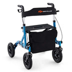 Foldable Rolling Walker with 9.5" All Terrain Pneumatic Wheel, Heavy Duty Height Adjustable Rollator Walker with Seat for Seniors - image 11