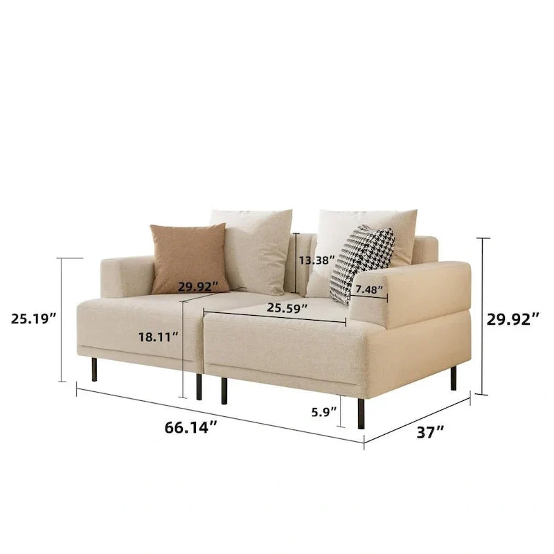 Contemporary Deep Seat Sofa with Cushions, Elevated Legs, Cozy Living Room Seating, Ideal for Apartments - image 9