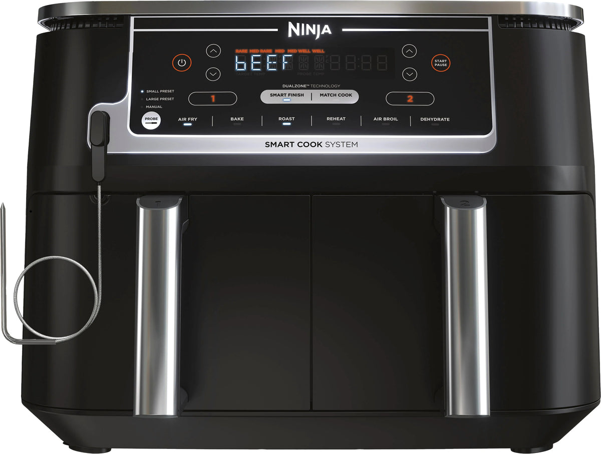 Ninja - Foodi 6-in-1 10-qt. XL 2-Basket Air Fryer with DualZone Technology and Smart Cook System - Black - image 4