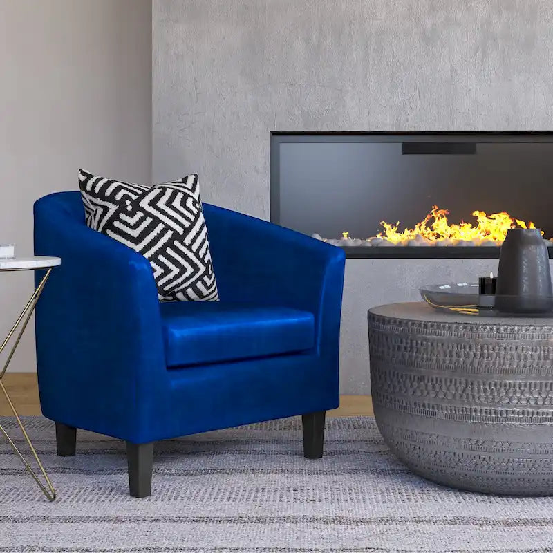 Modern Tub Accent Chair with Upholstered Seat and Wooden Legs - image 28