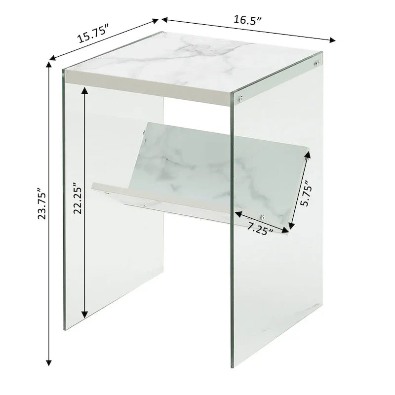 SoHo Glass End Table with Shelf by Convenience Concepts - image 27