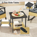 Tangkula 3 Pieces Outdoor Rocking Chairs Set for Garden - image 7