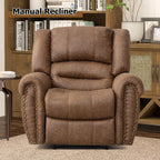 CANMOV Leather Recliner Chair, Classic and Traditional Manual Recliner Chair with Comfortable Arms and Back Single Sofa for Living Room, Nut Brown - image 60
