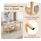 39-Inch Coffee Table with Two-Tier Design and Rubberwood Legs - image 10