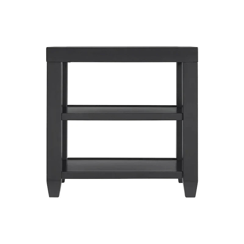 Cordero 16-Inch Wide Wood and Glass Top Chairside End Table with Shelf Storage - image 5