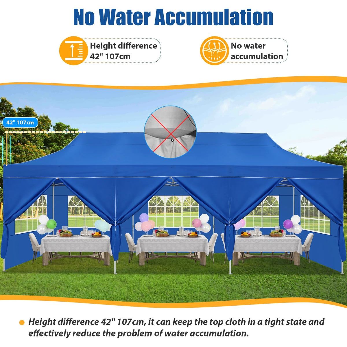 Hoteel 10x15 Heavy Duty Canopy Tent with 4 Sidewalls,Pop up Canopy for Parties Wedding,Commercial Easy up Gazebo with Roller Bag,UV 50+ &,Black - image 50