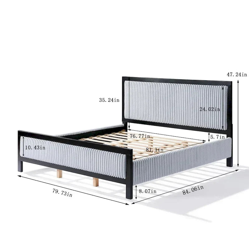 Christopher Knight Home Upholstered Platform Bed with Soft Headboard - King/Queen Size - image 4